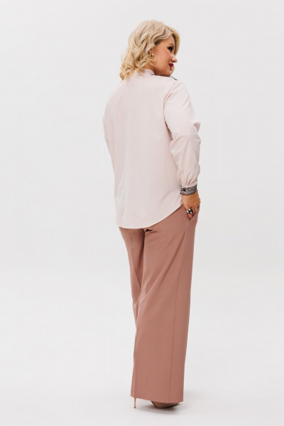 Блуза с асимметричным низом кружевом и романтичным стилем Anelli 1250 ванильный_крем - фото 6