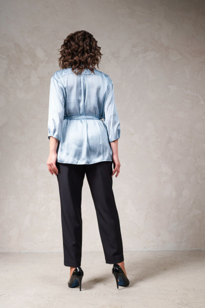 Голубая блузка из текстиля с воротником-стойкой Avanti С-149-2 - фото 2