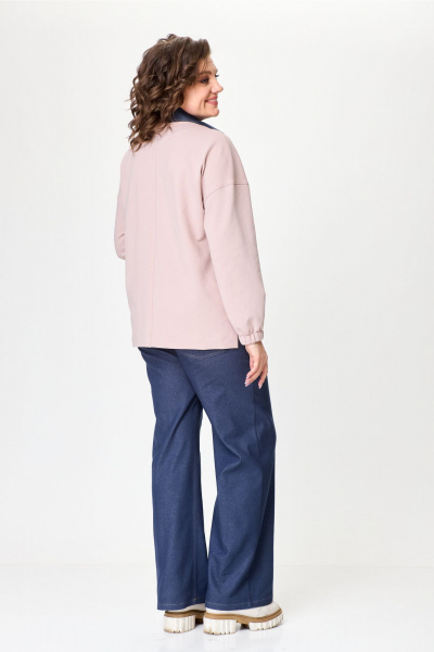 Костюм жакет и брюки с накладными карманами и тесьмой Bonna Image 959/1 пудровый - фото 11