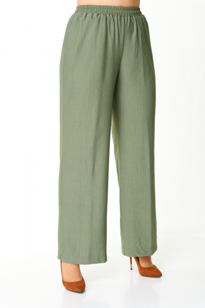 Бежевая туника и брюки с ассиметриным кроем VI ORO VR-1168 хаки - фото 10