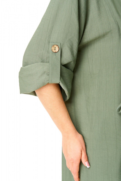 Бежевая туника и брюки с ассиметриным кроем VI ORO VR-1168 хаки - фото 6