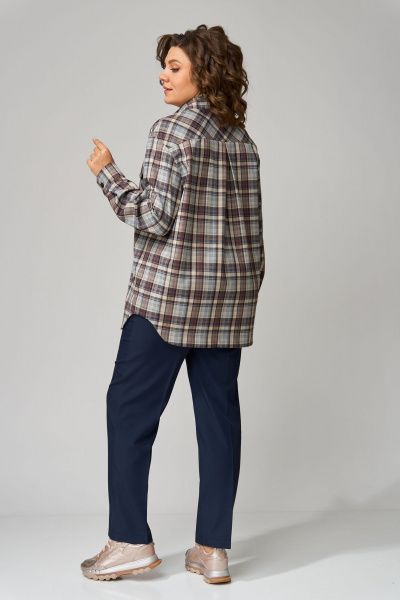 Демисезонный комплект из рубашки и брюк из текстиля Орхидея 1472 - фото 3