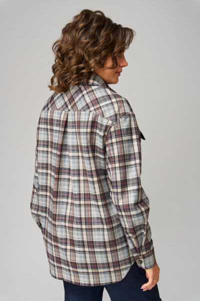 Демисезонный комплект из рубашки и брюк из текстиля Орхидея 1472 - фото 6