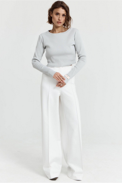 Короткий джемпер полуприлегающего силуэта из трикотажа для повседневности ATTIKA A3305 серый - фото 4