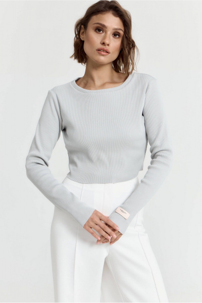 Короткий джемпер полуприлегающего силуэта из трикотажа для повседневности ATTIKA A3305 серый - фото 1