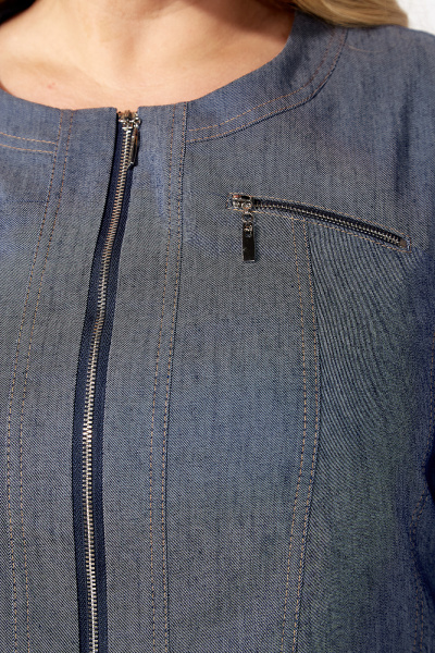 Джинсовый костюм с юбкой и жакетом прямого силуэта Algranda А4038 - фото 3