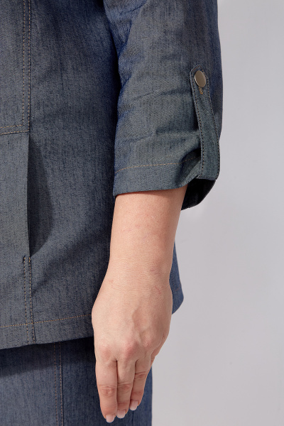 Джинсовый костюм с юбкой и жакетом прямого силуэта Algranda А4038 - фото 5