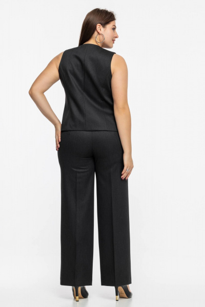 Классические брюки из ткани с молнией на боковом шве Avila 0992 черный - фото 2