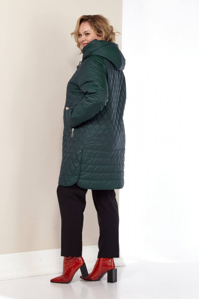 Демисезонная куртка из плащёвой ткани с капюшоном и внутри Shetti 2179 темный_изумруд - фото 10