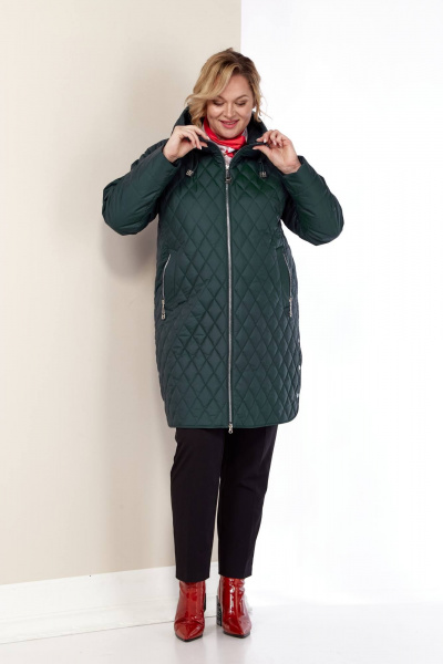 Демисезонная куртка из плащёвой ткани с капюшоном и внутри Shetti 2179 темный_изумруд - фото 8
