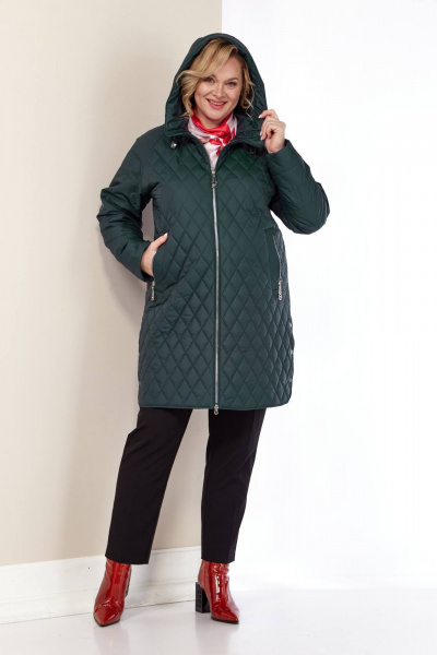 Демисезонная куртка из плащёвой ткани с капюшоном и внутри Shetti 2179 темный_изумруд - фото 7