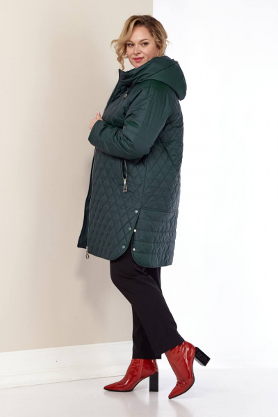 Демисезонная куртка из плащёвой ткани с капюшоном и внутри Shetti 2179 темный_изумруд - фото 5