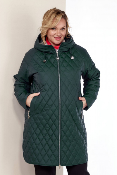 Демисезонная куртка из плащёвой ткани с капюшоном и внутри Shetti 2179 темный_изумруд - фото 4