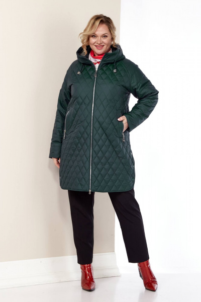 Демисезонная куртка из плащёвой ткани с капюшоном и внутри Shetti 2179 темный_изумруд - фото 3