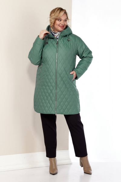 Куртка демисезонная классического силуэта с ромбовой стежкой Shetti 2179 мята - фото 10