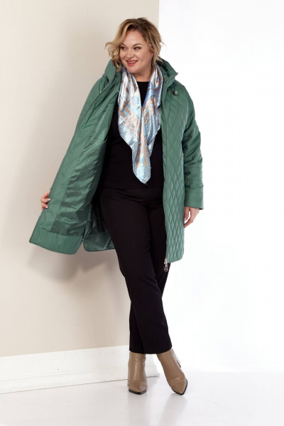 Куртка демисезонная классического силуэта с ромбовой стежкой Shetti 2179 мята - фото 9