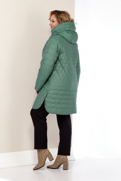 Куртка демисезонная классического силуэта с ромбовой стежкой Shetti 2179 мята - фото 7