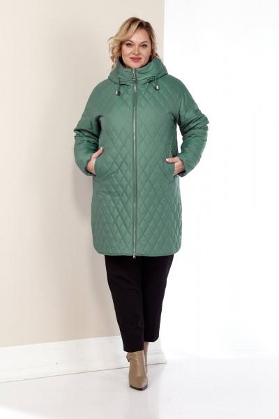 Куртка демисезонная классического силуэта с ромбовой стежкой Shetti 2179 мята - фото 6