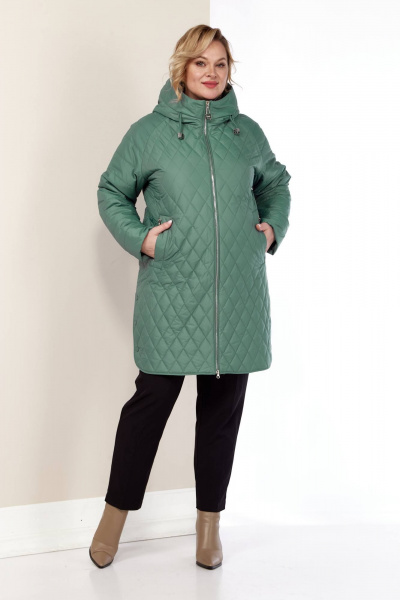 Куртка демисезонная классического силуэта с ромбовой стежкой Shetti 2179 мята - фото 1