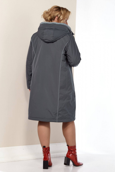 Куртка из сатиновой ткани с синтепоном и декоративным кантами Shetti 2181 графит - фото 8