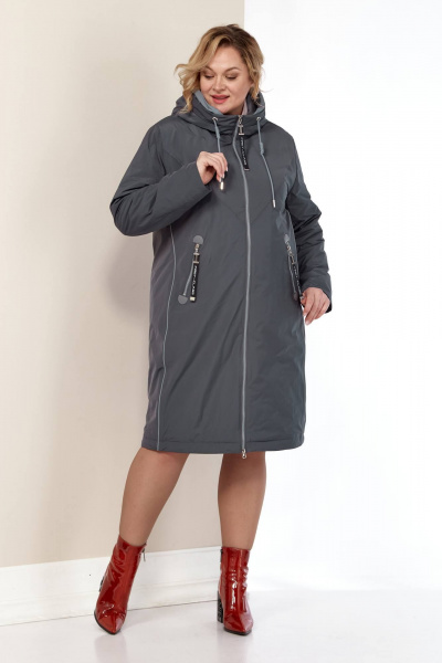 Куртка из сатиновой ткани с синтепоном и декоративным кантами Shetti 2181 графит - фото 3