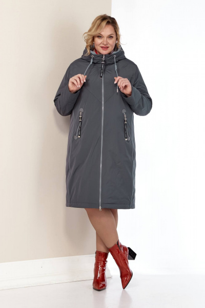 Куртка из сатиновой ткани с синтепоном и декоративным кантами Shetti 2181 графит - фото 1