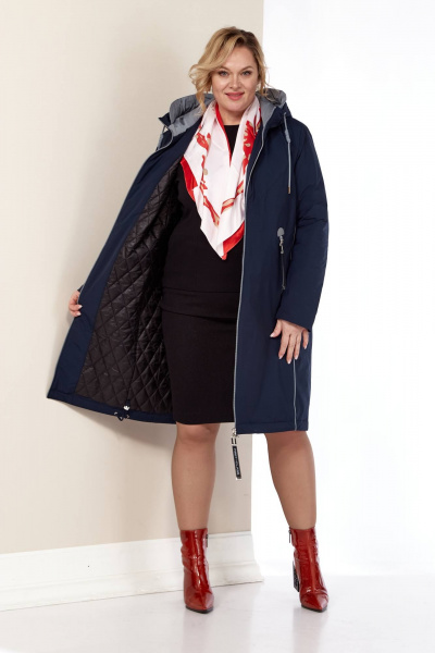 Куртка с контрастным кантом и функциональными карманами Shetti 2181 темно-синий - фото 8