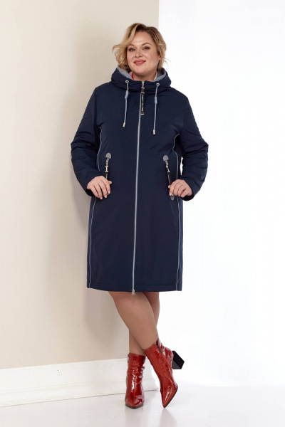 Куртка с контрастным кантом и функциональными карманами Shetti 2181 темно-синий - фото 5