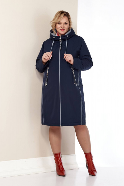 Куртка с контрастным кантом и функциональными карманами Shetti 2181 темно-синий - фото 4