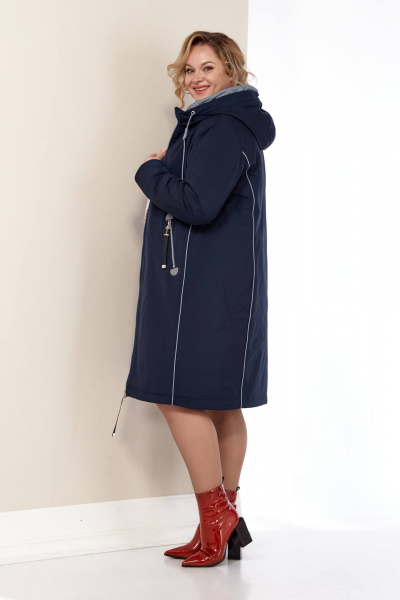 Куртка с контрастным кантом и функциональными карманами Shetti 2181 темно-синий - фото 3