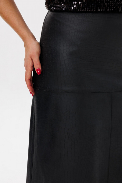 Юбка  из экокожи Anelli 1510.1 черная_роза - фото 7