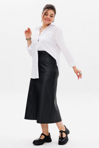 Юбка  из экокожи Anelli 1510.1 черная_роза - фото 10