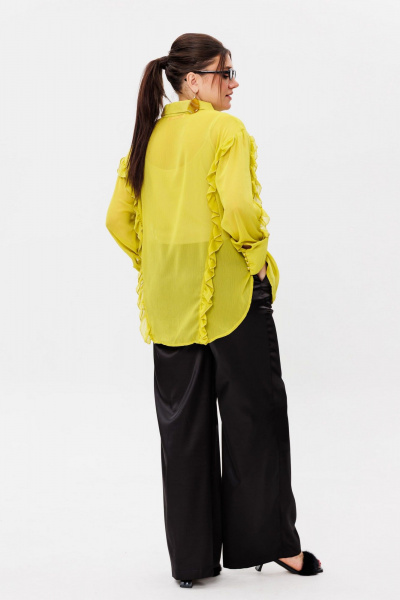 Демисезонная блуза с рельефами и рюшами в стиле casual Anelli 1257 северное_сияние - фото 6