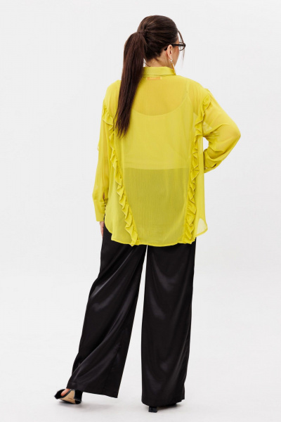 Демисезонная блуза с рельефами и рюшами в стиле casual Anelli 1257 северное_сияние - фото 4