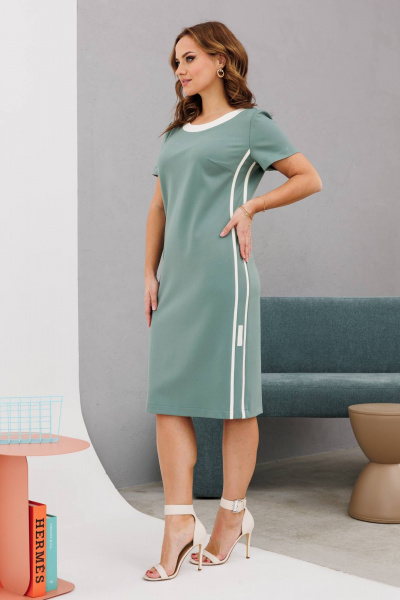 Платье и бомбер свободного силуэта из трикотажа INVITE 6082 мятный - фото 9