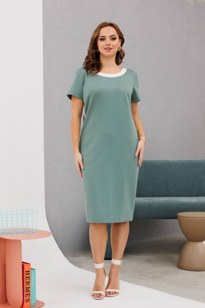 Платье и бомбер свободного силуэта из трикотажа INVITE 6082 мятный - фото 8