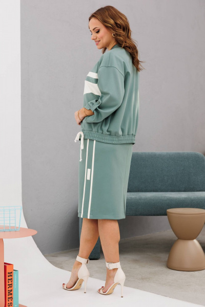 Платье и бомбер свободного силуэта из трикотажа INVITE 6082 мятный - фото 3