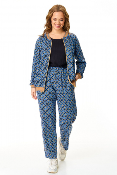 Брюки, бомбер, футболка T&N 7608 «ромб»светлый_синий+черный - фото 7