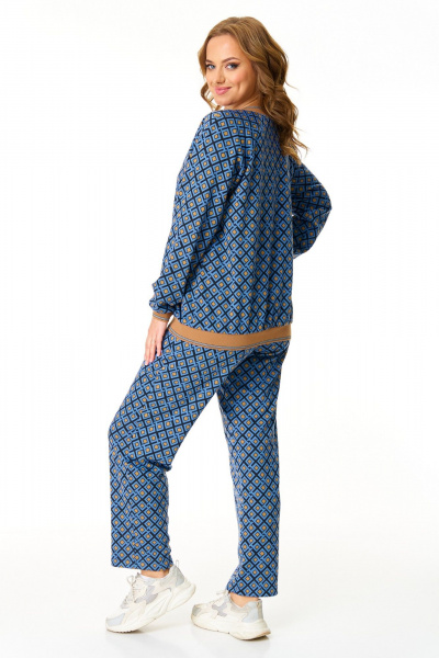 Брюки, бомбер, футболка T&N 7608 «ромб»светлый_синий+черный - фото 5
