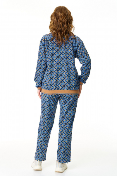 Брюки, бомбер, футболка T&N 7608 «ромб»светлый_синий+черный - фото 4