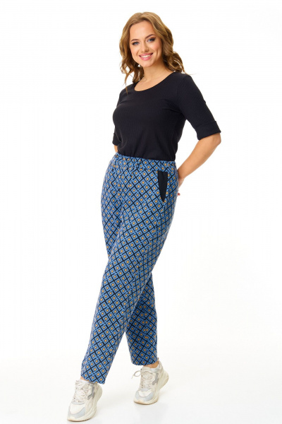 Брюки, бомбер, футболка T&N 7608 «ромб»светлый_синий+черный - фото 9