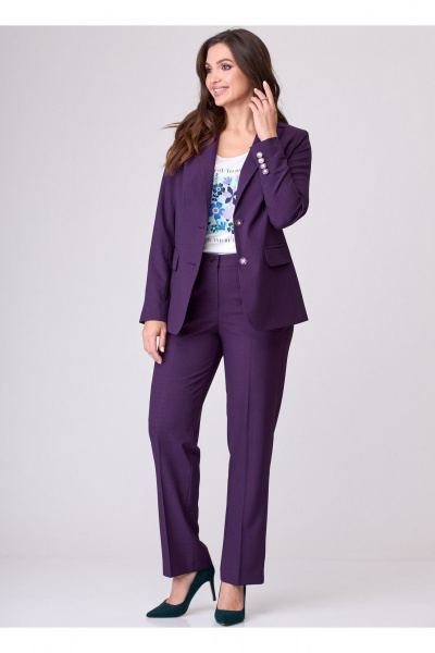 Комплект жакет и брюки из текстиля для делового образа БелЭльСтиль 205-2_80_22+596-2_79_22 фуксия - фото 8