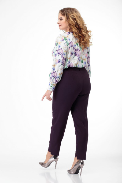 Красные брюки классического кроя с асимметричным низом Anelli 700.1 винные_тона - фото 8