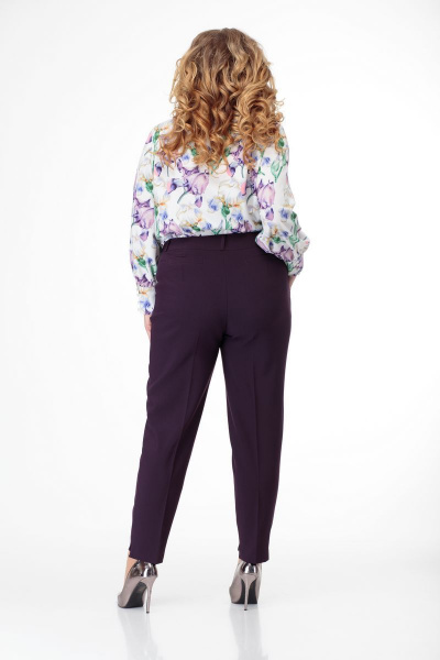 Красные брюки классического кроя с асимметричным низом Anelli 700.1 винные_тона - фото 7