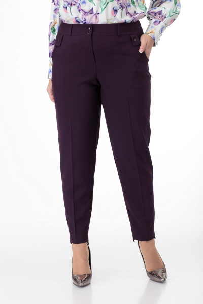 Красные брюки классического кроя с асимметричным низом Anelli 700.1 винные_тона - фото 1