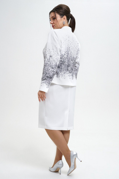 Жакет и юбка полуприлегающего силуэта из текстиля Alani Collection 2300 серый_принт - фото 7