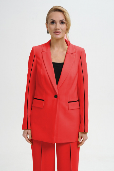 Жакет и брюки прямого силуэта на подкладке из текстиля Alani Collection 2281 терракот - фото 3