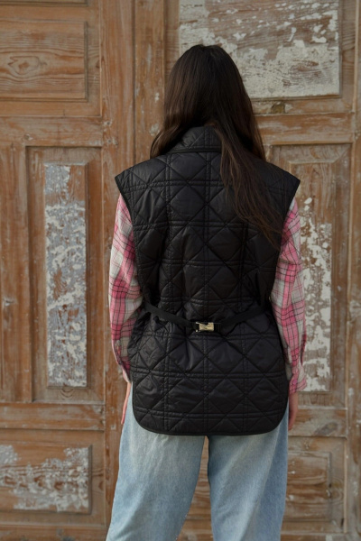 Демисезонный жилет из стеганной плащевой ткани с карманами BARBARA В226 - фото 5