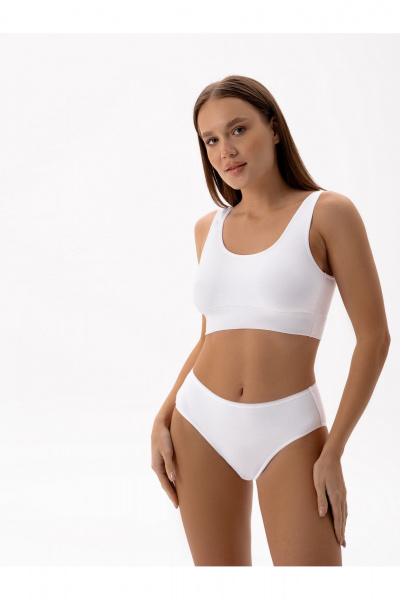 Круглогодичный женский трикотажный бюстье с хлопком и эластаном BRAVO 80-15 белый - фото 1