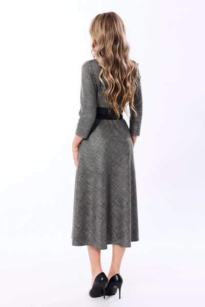 Демисезонное серое платье с застежкой на молнию и карманами Golden Valley 4756-5 темно-серый - фото 2